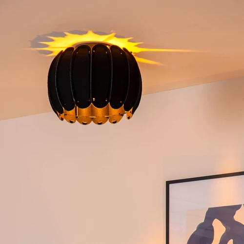 Lucide SPENCER - Plafonnier - Ø 30 cm - 1xE27 - Noir - ambiance 1